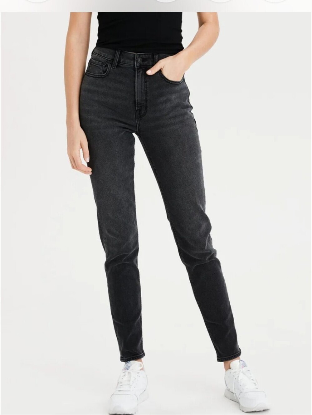 American Eagle High-Rise Black Slim Jeans - Women